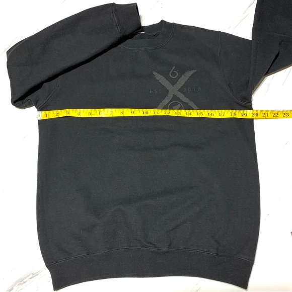 Black Crew Neck Men’s Pull On Sweatshirt Size Small - Picture 6 of 7